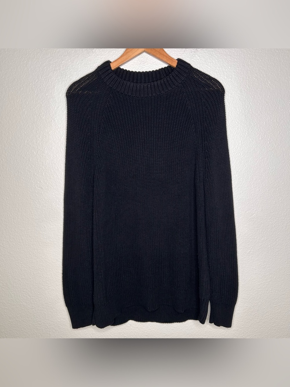Jenni Kayne Oversized Cotton Fisherman sweater black XXS